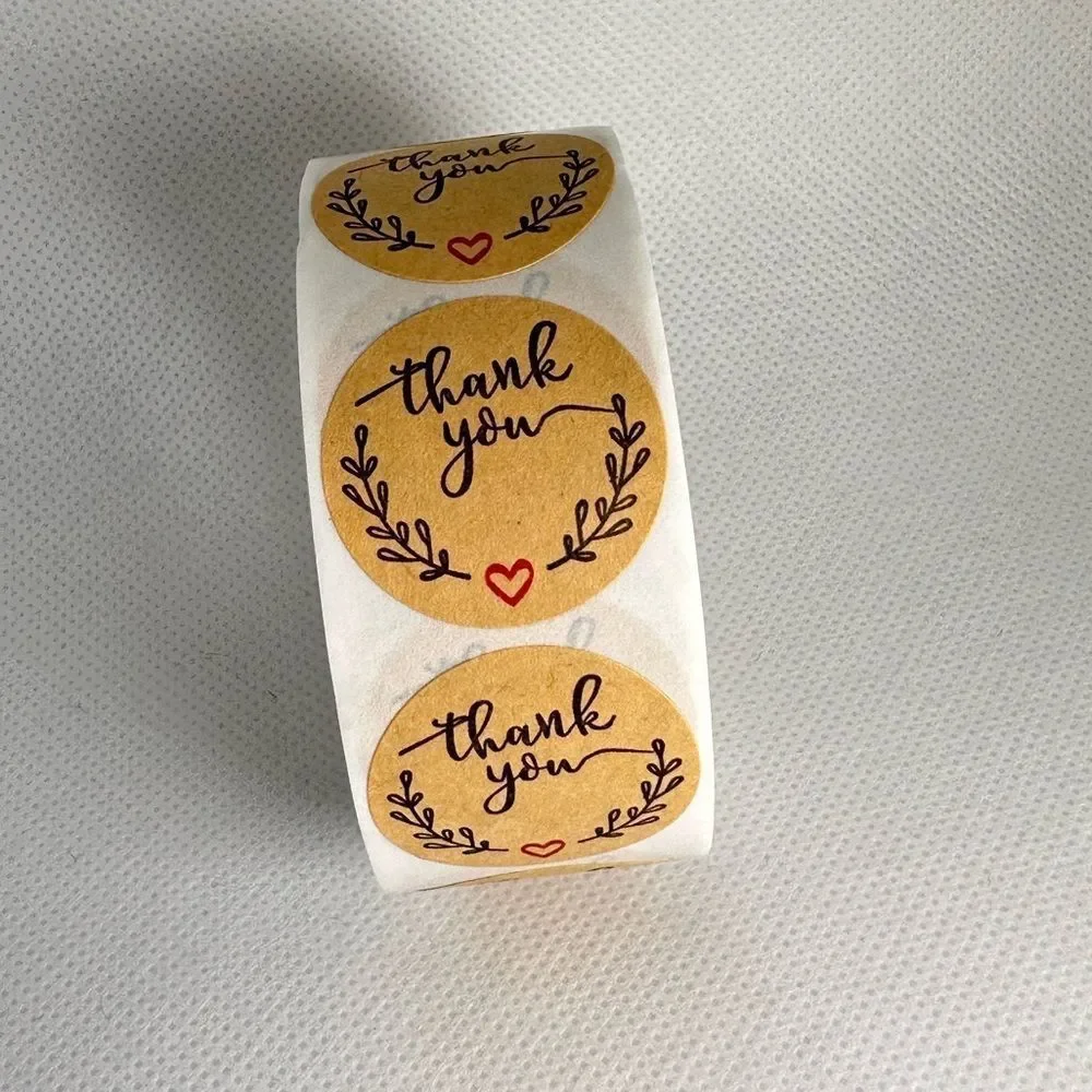 thank You Self-Adhesive Stickers,  Kraft paper sticker | thank you sticker - Picture 2 of 3